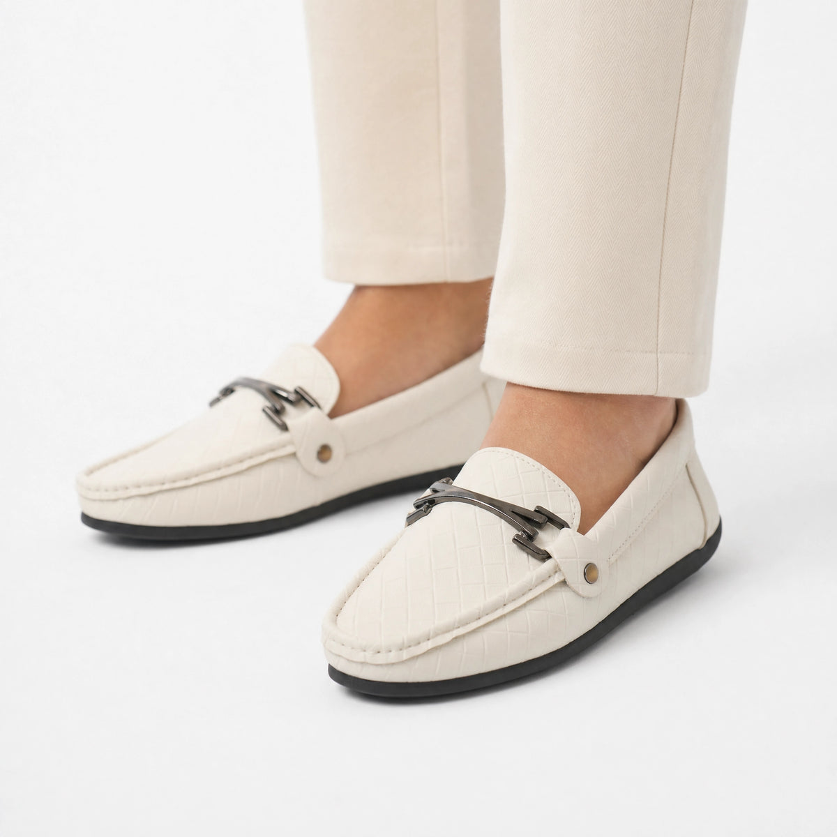 Quilted Metal Bar Loafers Boys