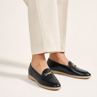 Black Patent Horsebit Trim Loafers