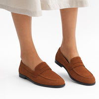 Brown Suede Penny Band Loafers