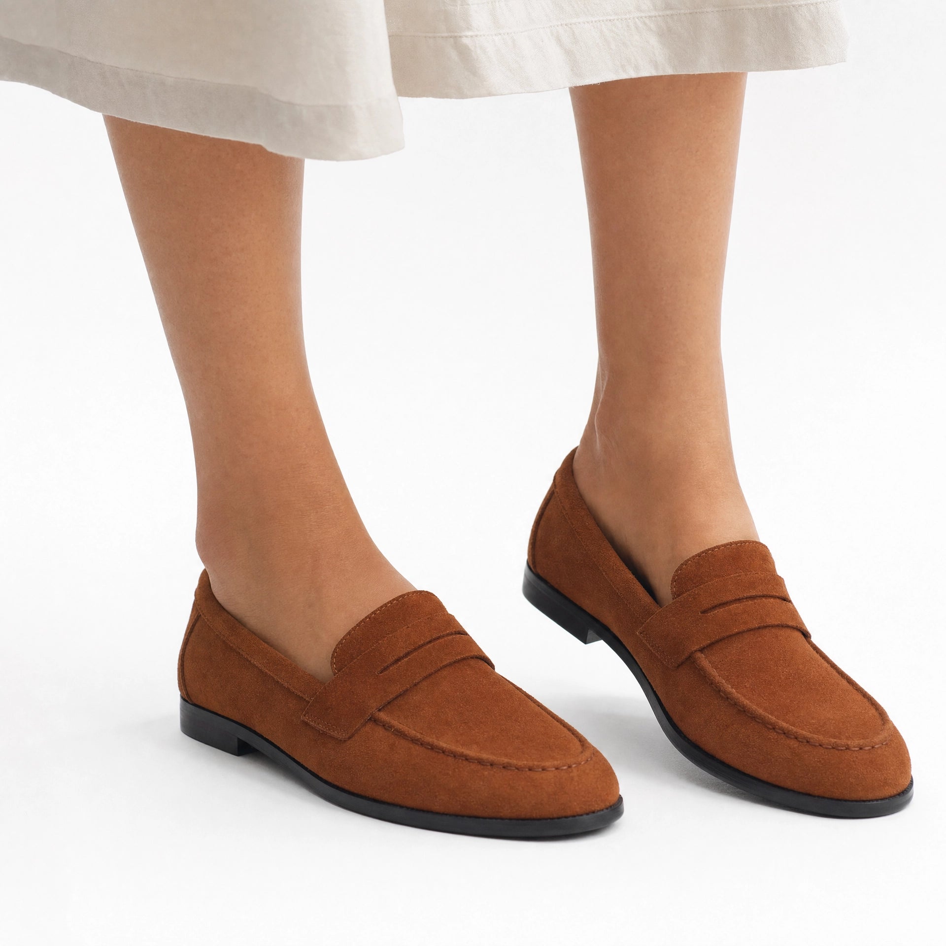 Brown Suede Penny Band Loafers