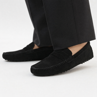 Black Penny Suede Loafers