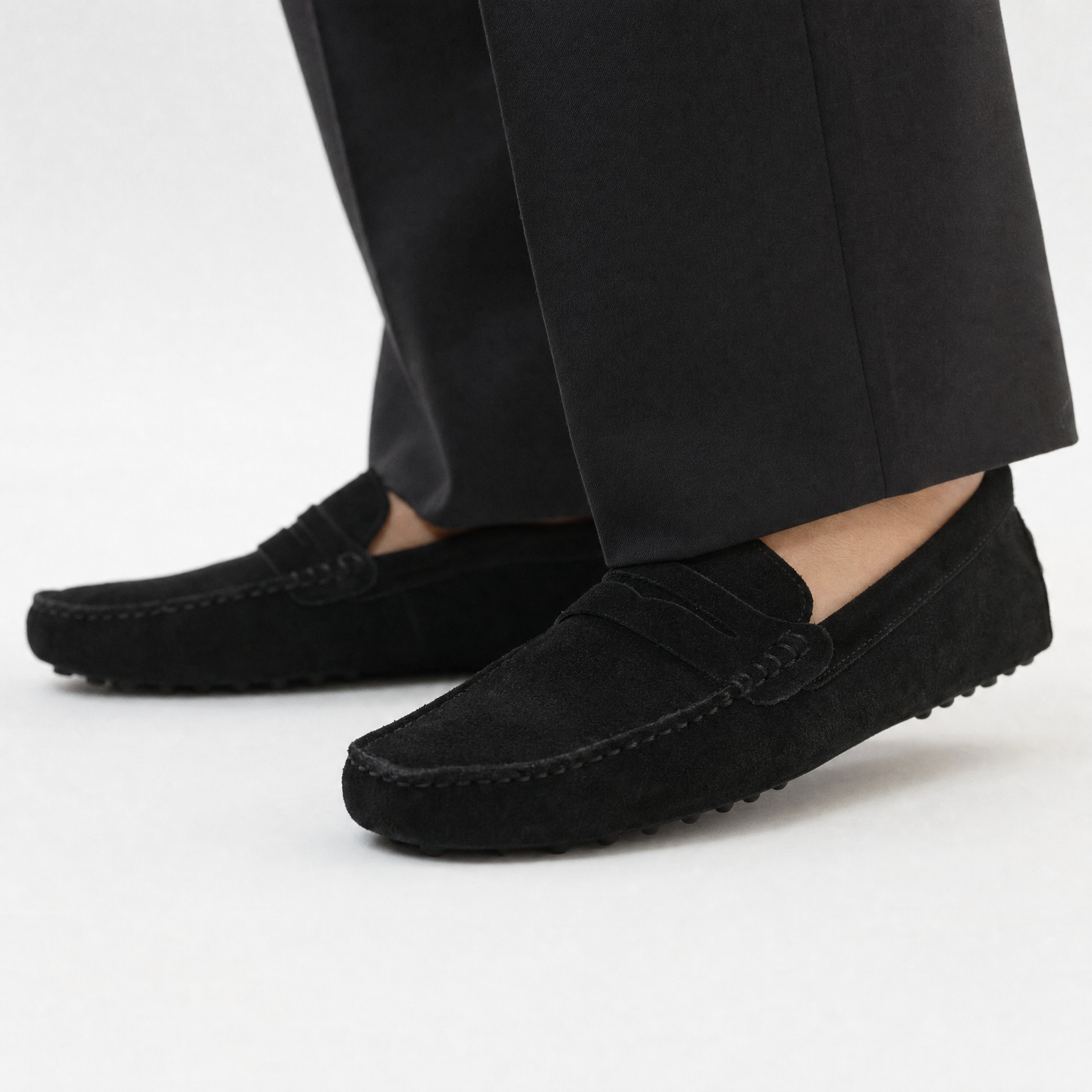Black Penny Suede Loafers