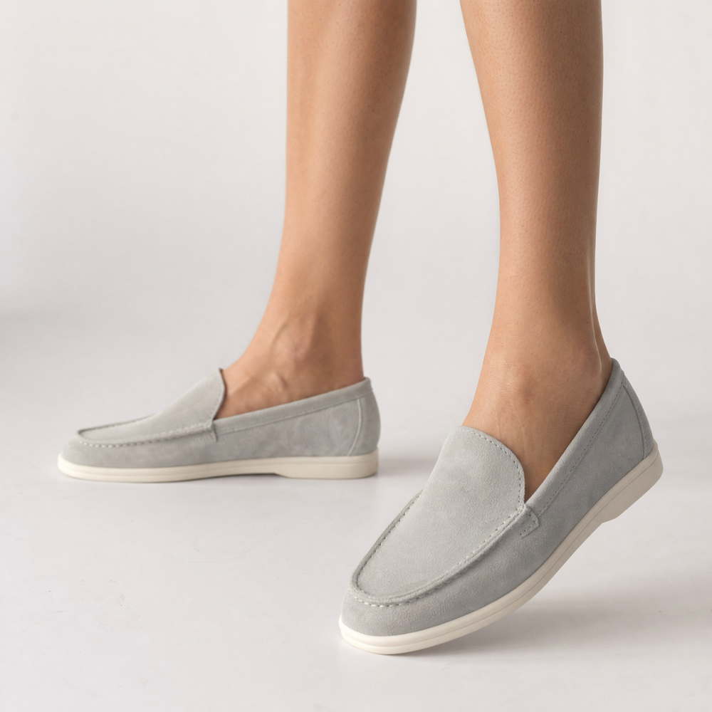 Light Blue Suede Loafers