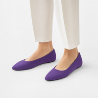 Purple Suede Pointed Loafers