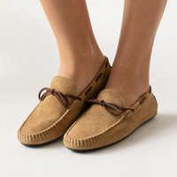 Brown Suede Lace Up Loafers