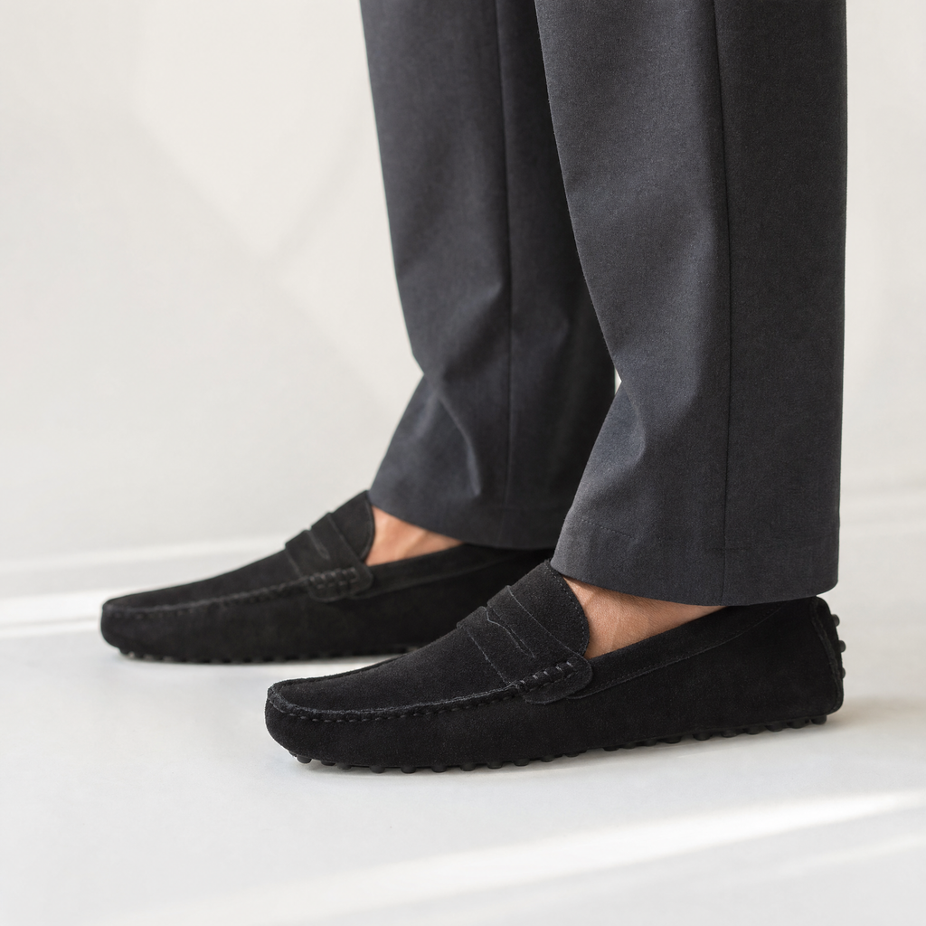 Black Penny Suede Loafers