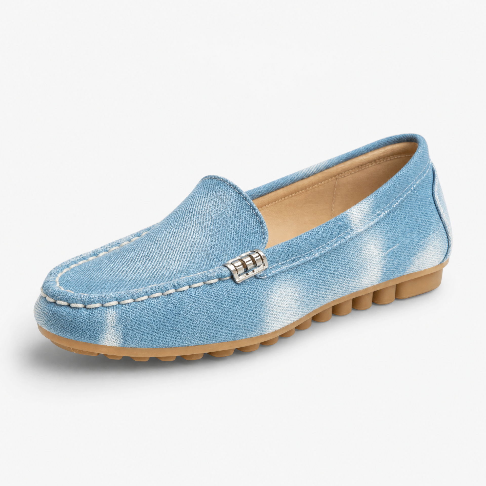 Denim Buckle Loafers