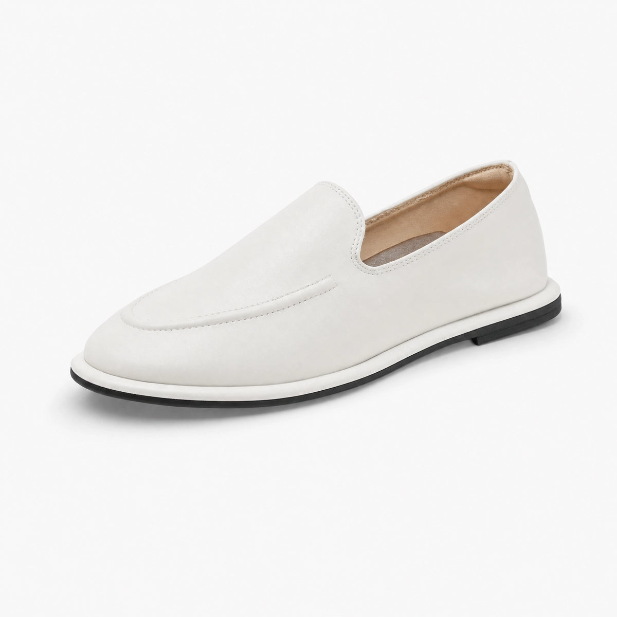 White Leather Soft Loafers