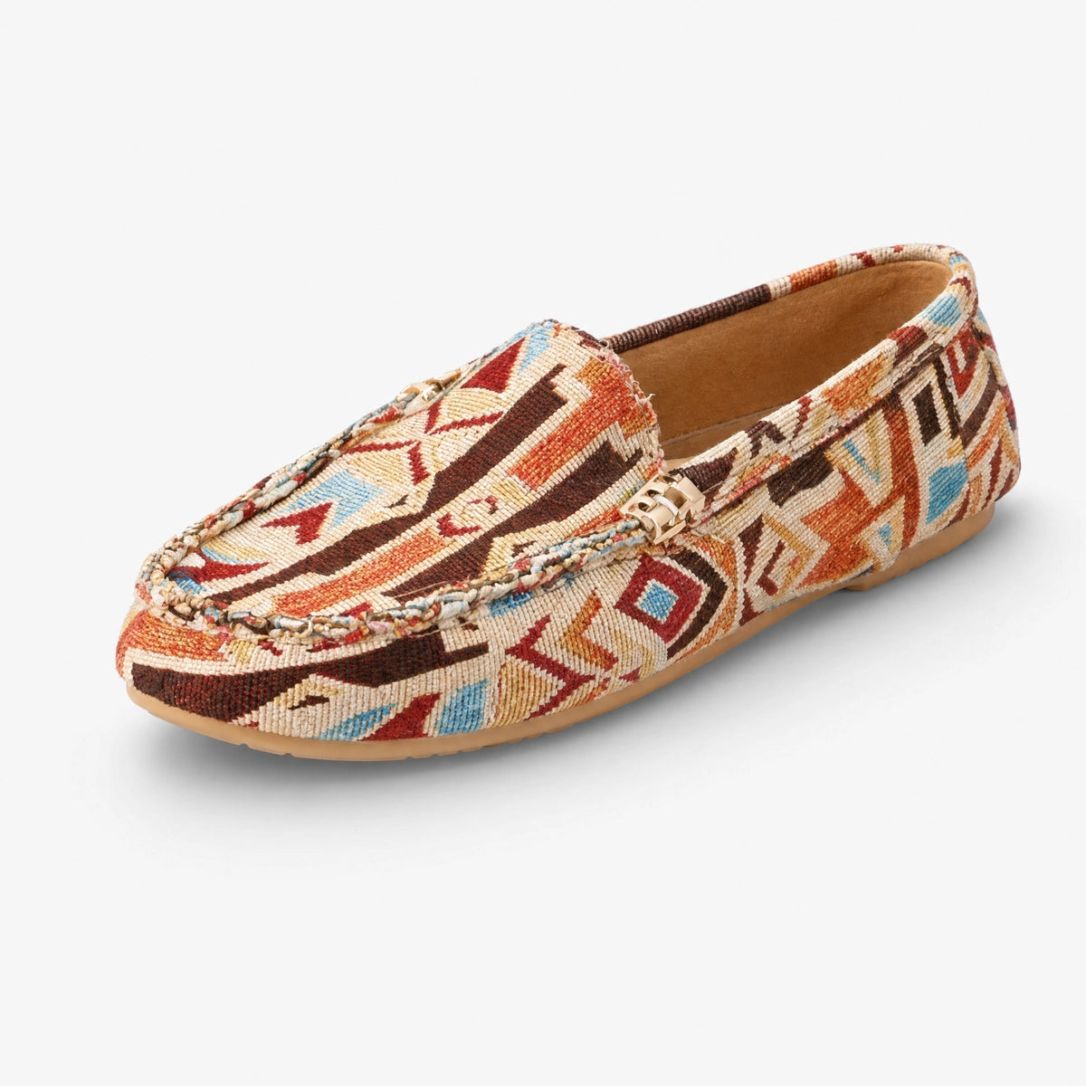 Multicolour Geometric Pattern Loafers