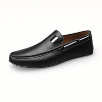 Black Tricolour Ribbon Loafers