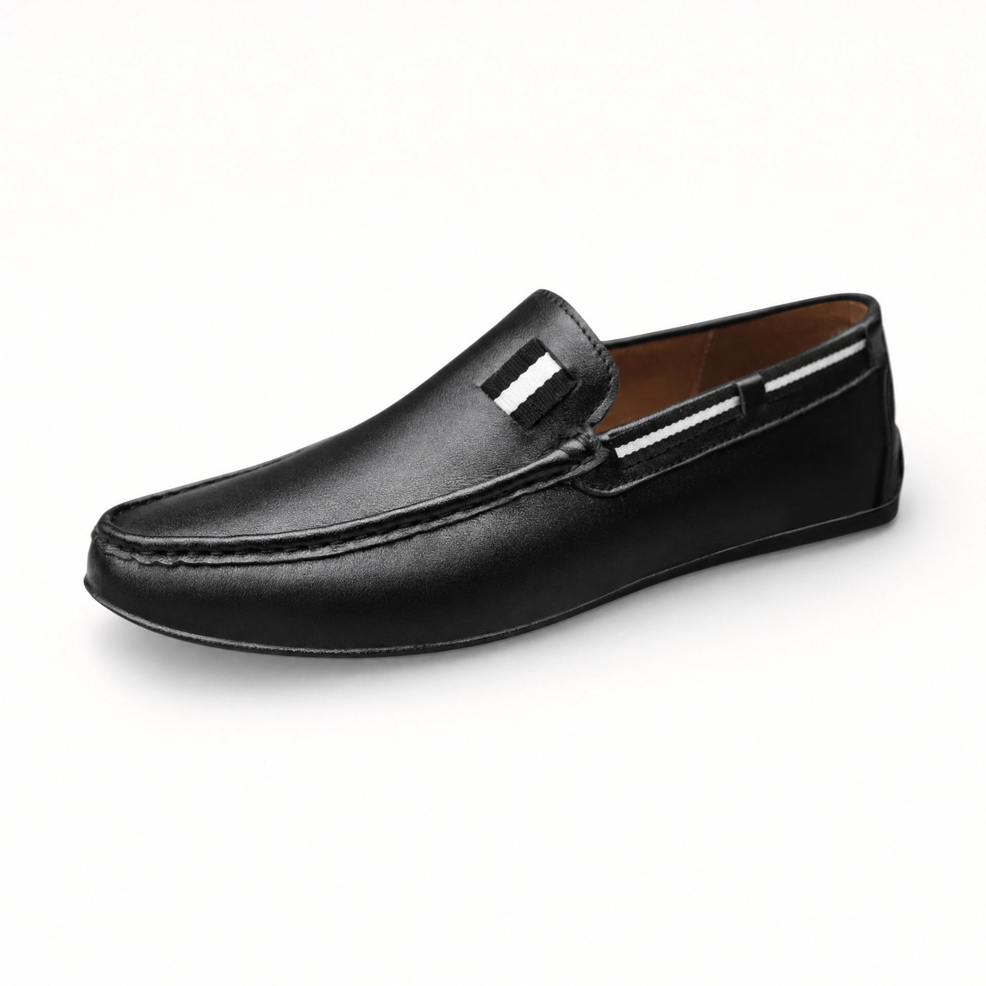 Black Tricolour Ribbon Loafers