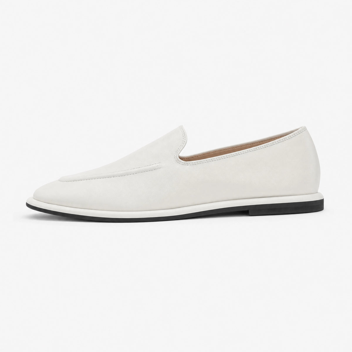 White Leather Soft Loafers