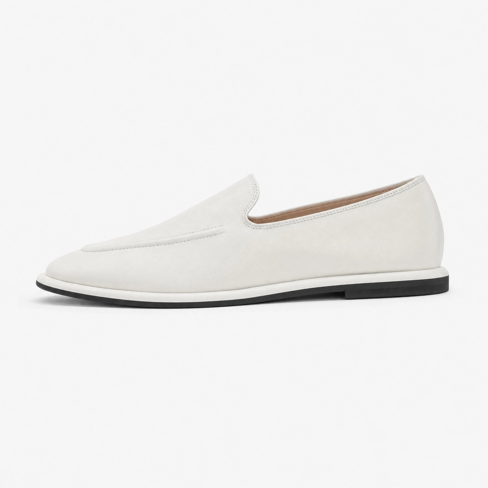 White Leather Soft Loafers
