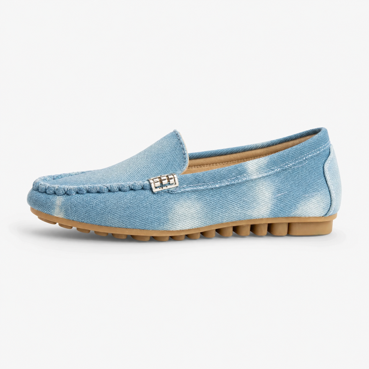 Denim Buckle Loafers