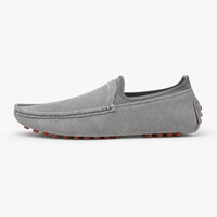 Grey Suede Red Sole Loafers