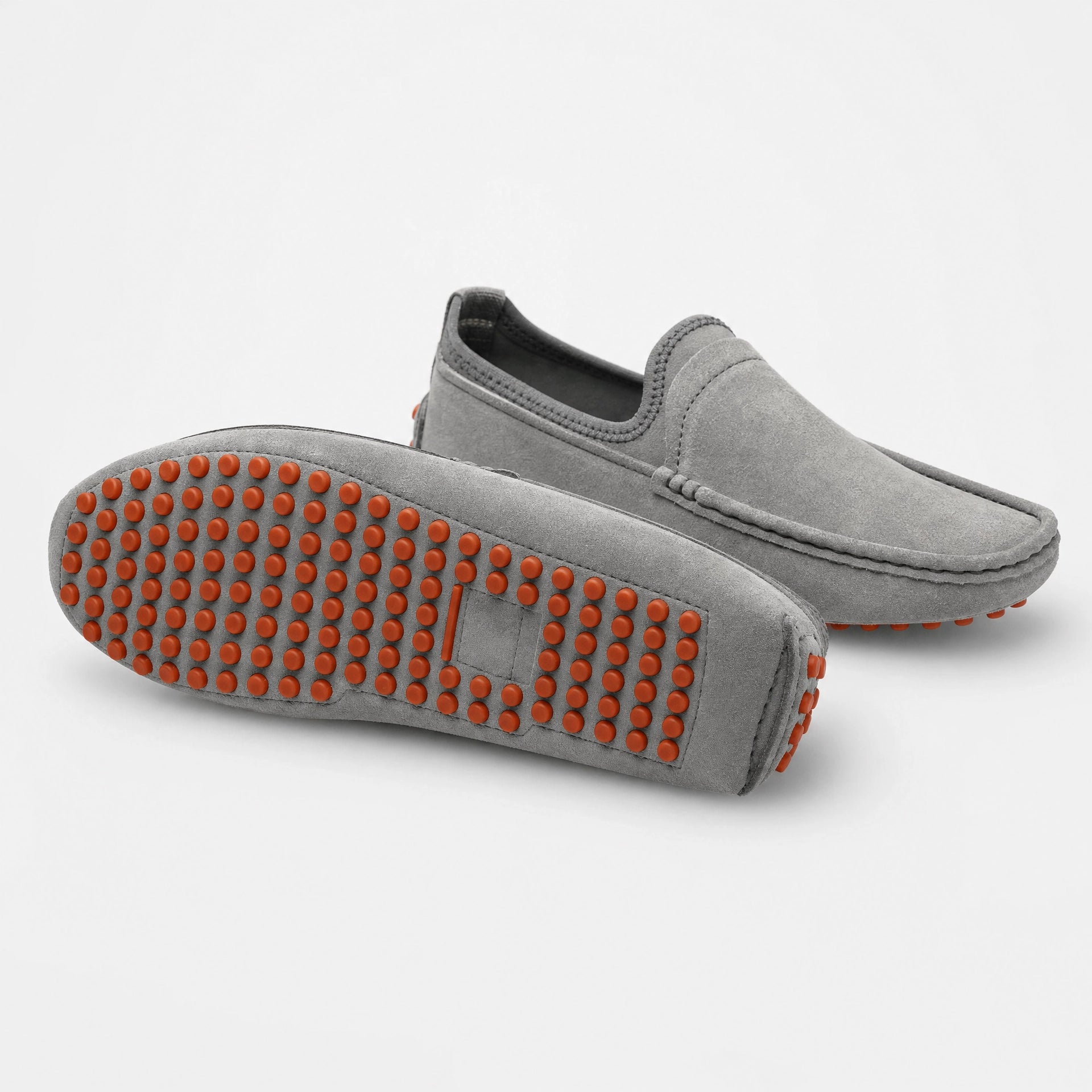 Grey Suede Red Sole Loafers