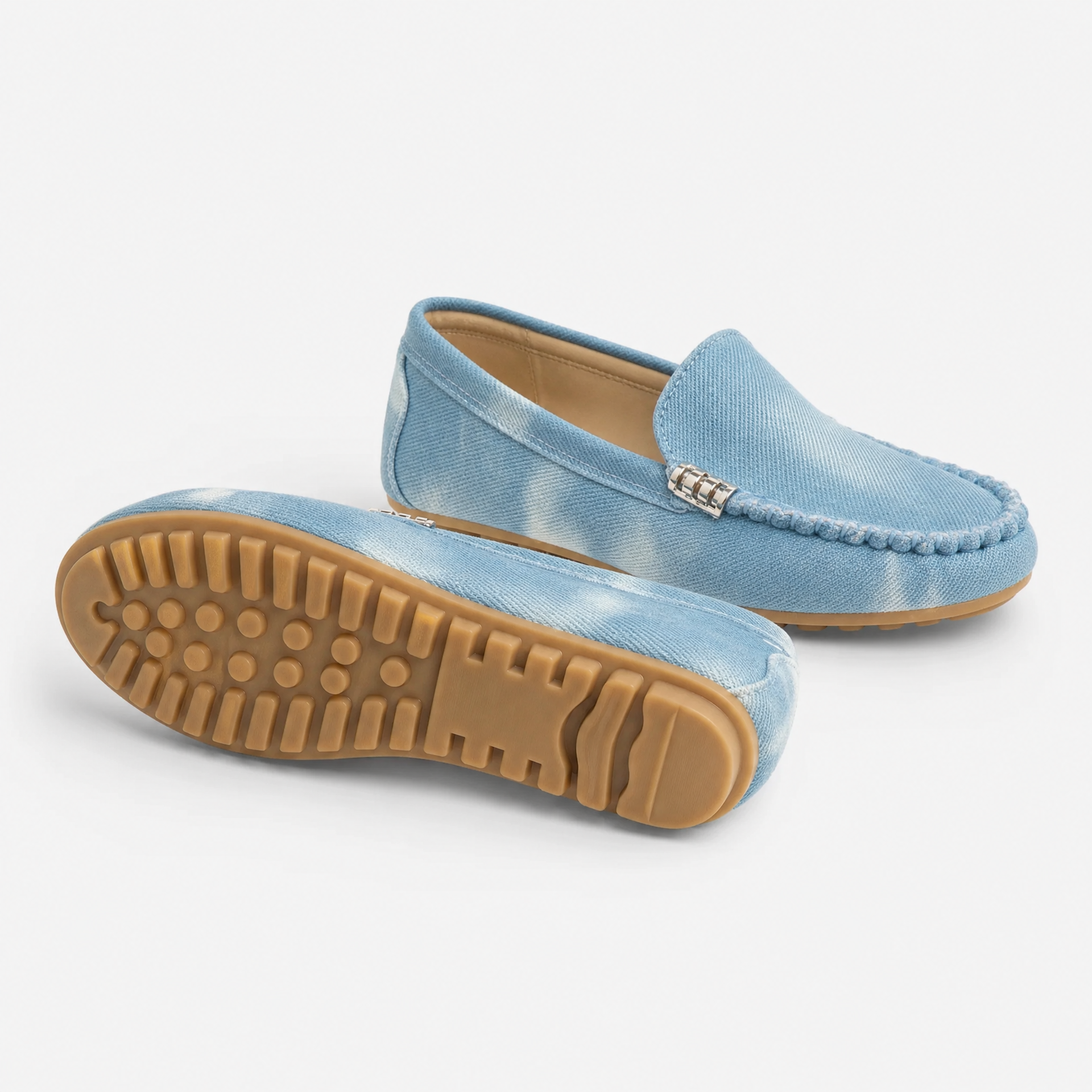 Denim Buckle Loafers