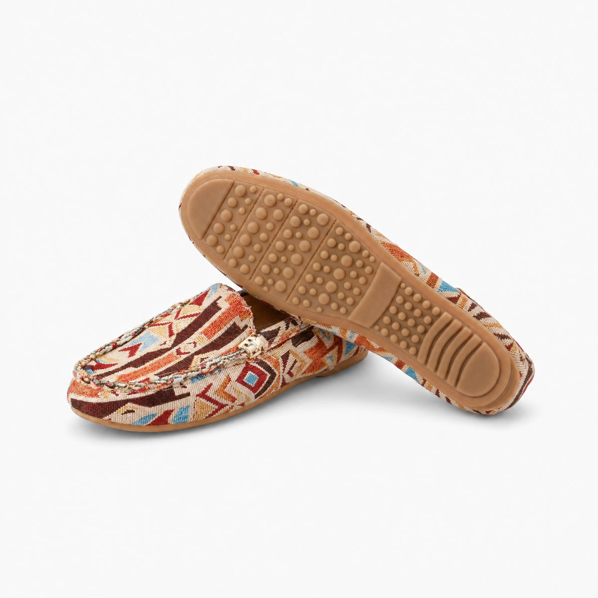 Multicolour Geometric Pattern Loafers