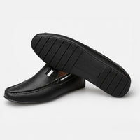 Black Tricolour Ribbon Loafers