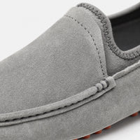 Grey Suede Red Sole Loafers