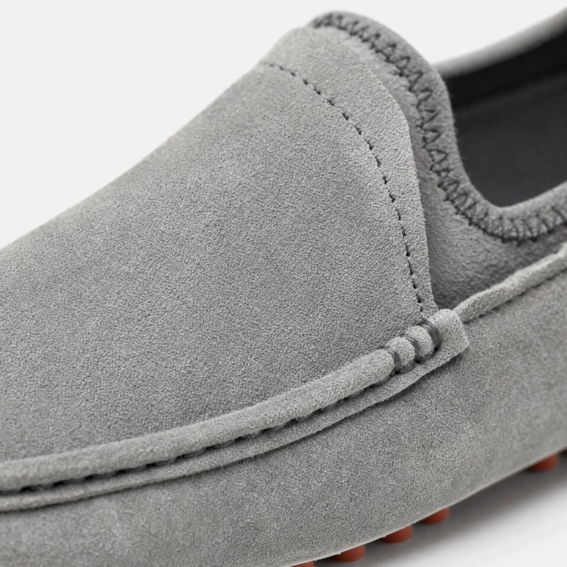 Grey Suede Red Sole Loafers