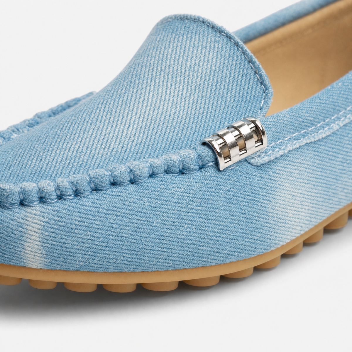 Denim Buckle Loafers