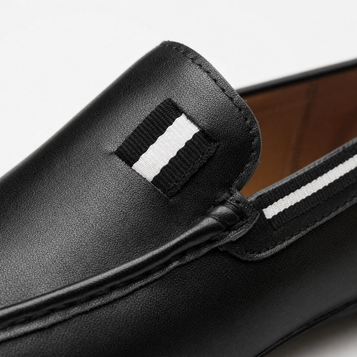 Black Tricolour Ribbon Loafers