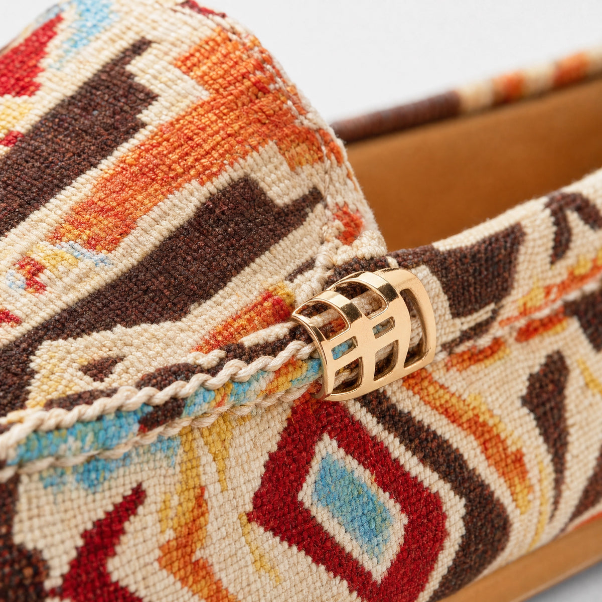 Multicolour Geometric Pattern Loafers