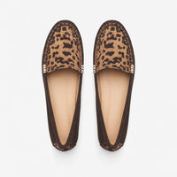 Brown Suede Leopard Saddle Loafers