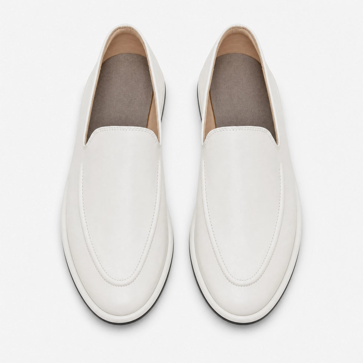White Leather Soft Loafers