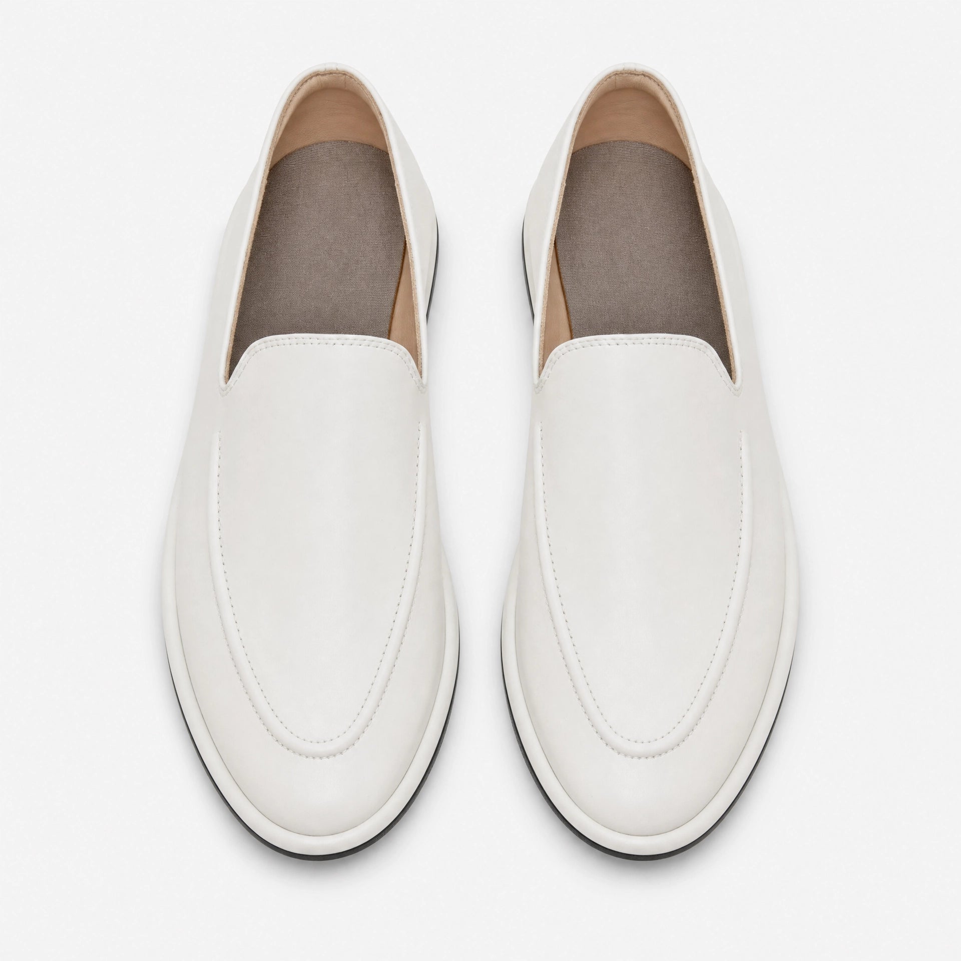 White Leather Soft Loafers