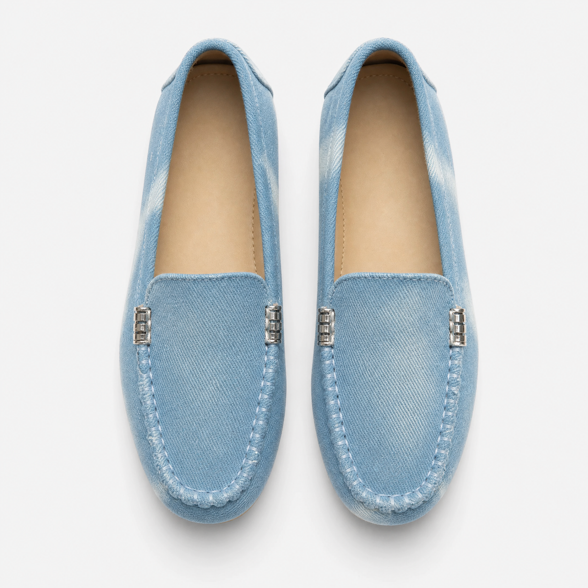 Denim Buckle Loafers