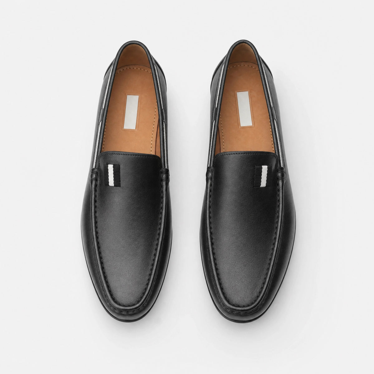 Black Tricolour Ribbon Loafers