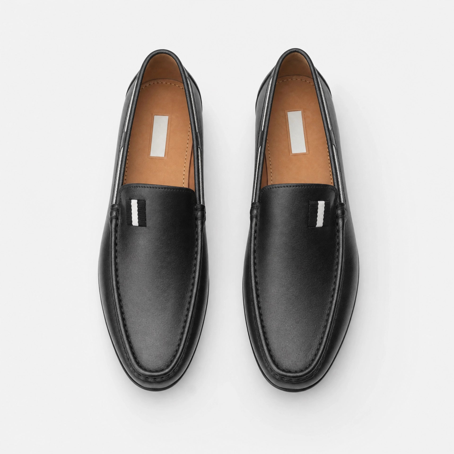 Black Tricolour Ribbon Loafers