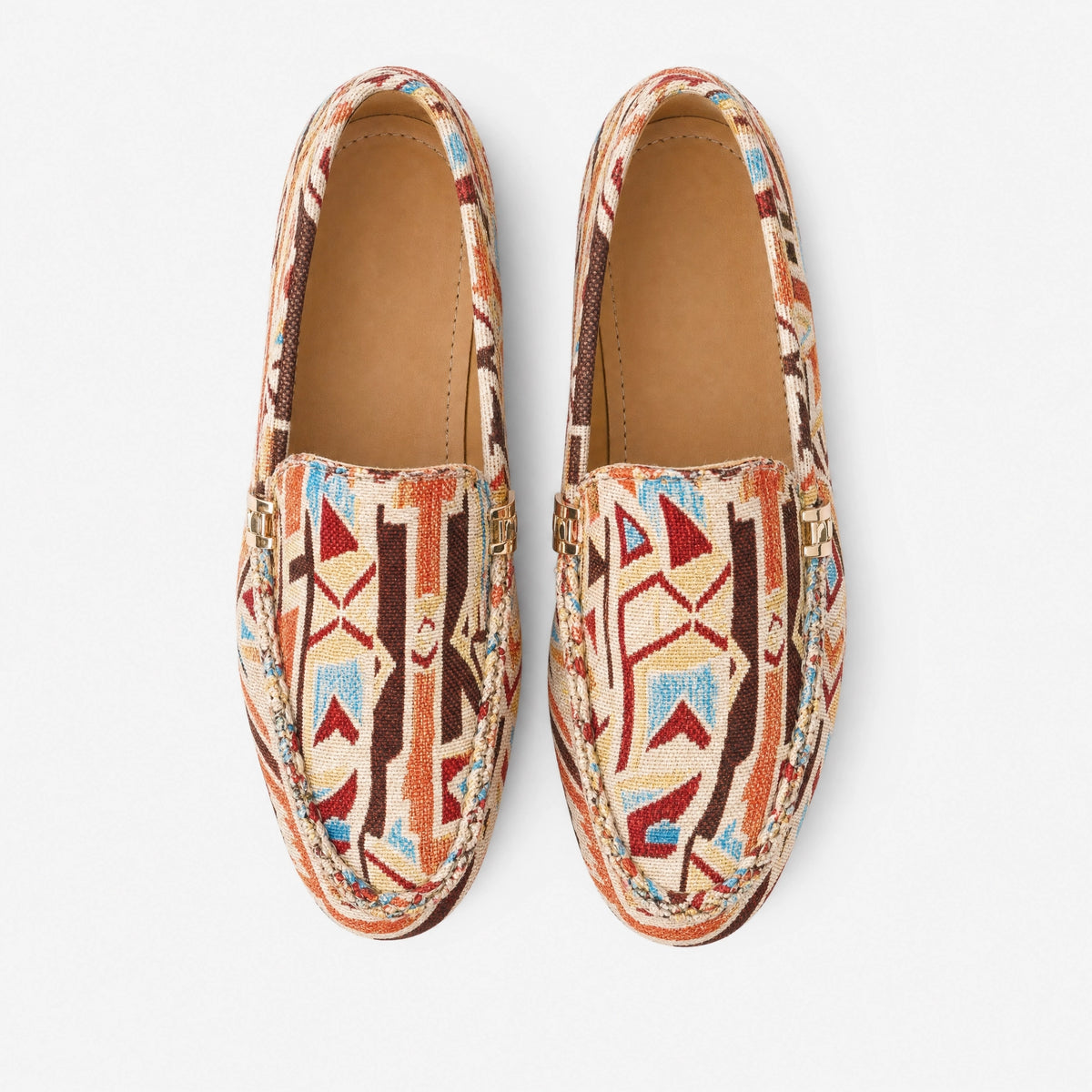 Multicolour Geometric Pattern Loafers