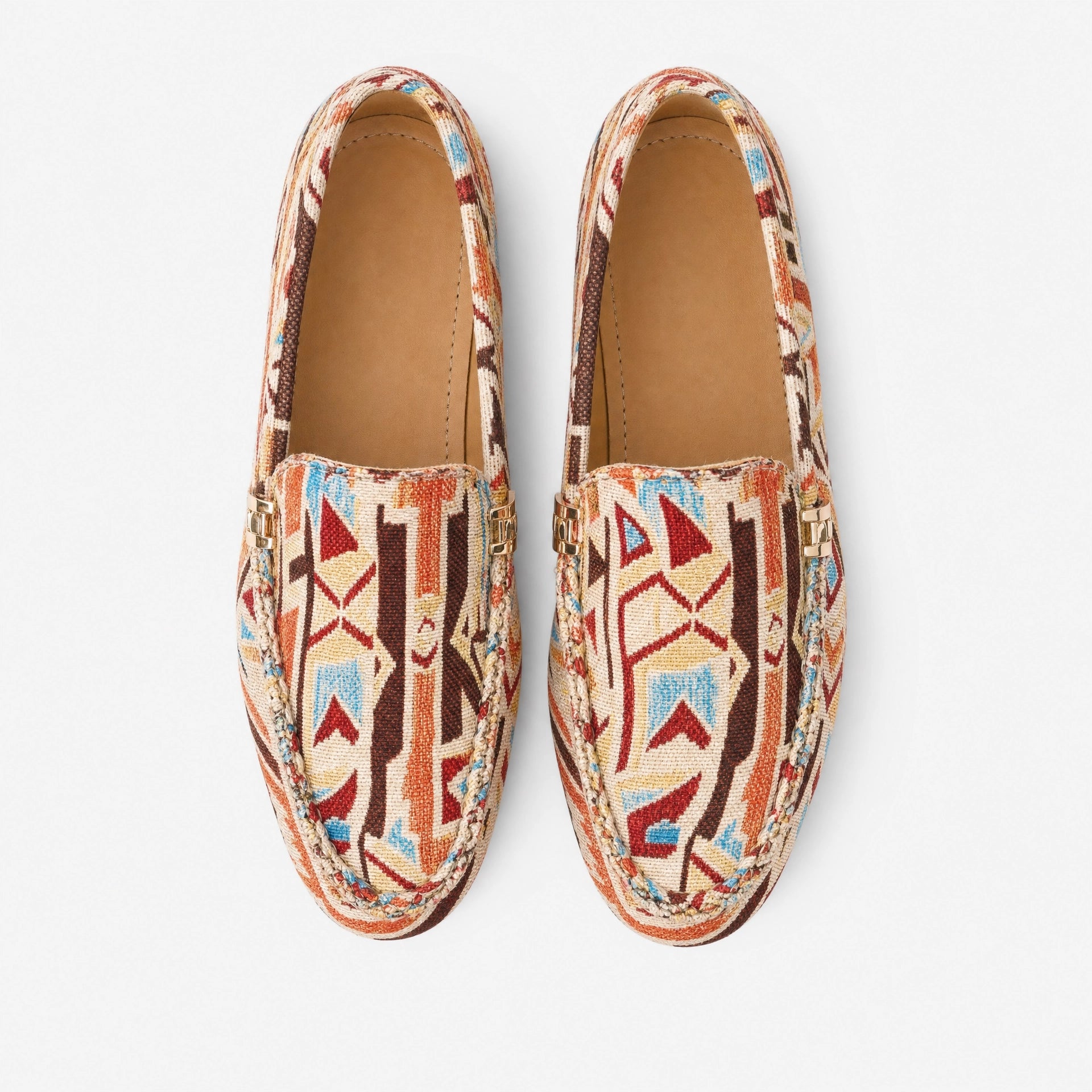 Multicolour Geometric Pattern Loafers
