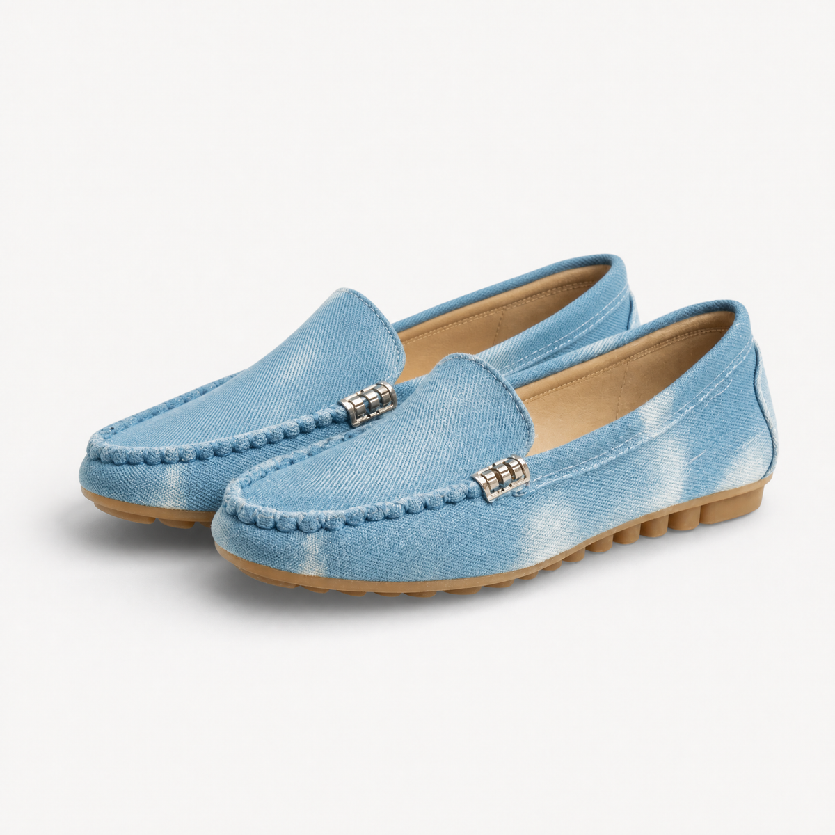 Denim Buckle Loafers