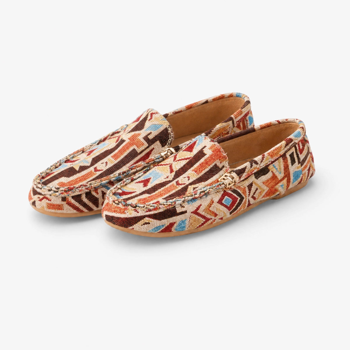 Multicolour Geometric Pattern Loafers