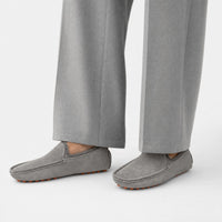 Grey Suede Red Sole Loafers