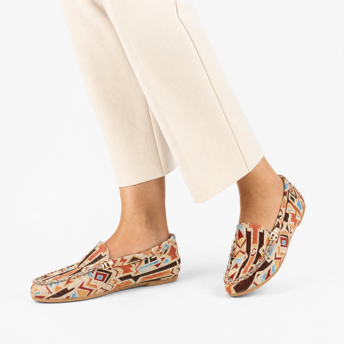 Multicolour Geometric Pattern Loafers