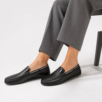 Black Tricolour Ribbon Loafers