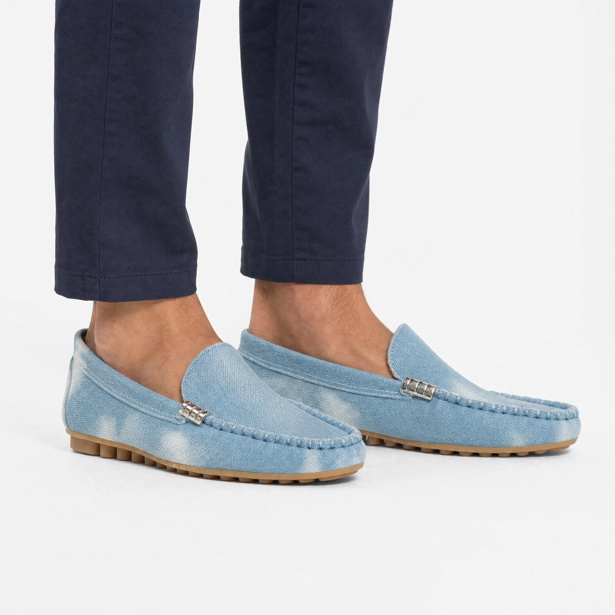 Denim Buckle Loafers