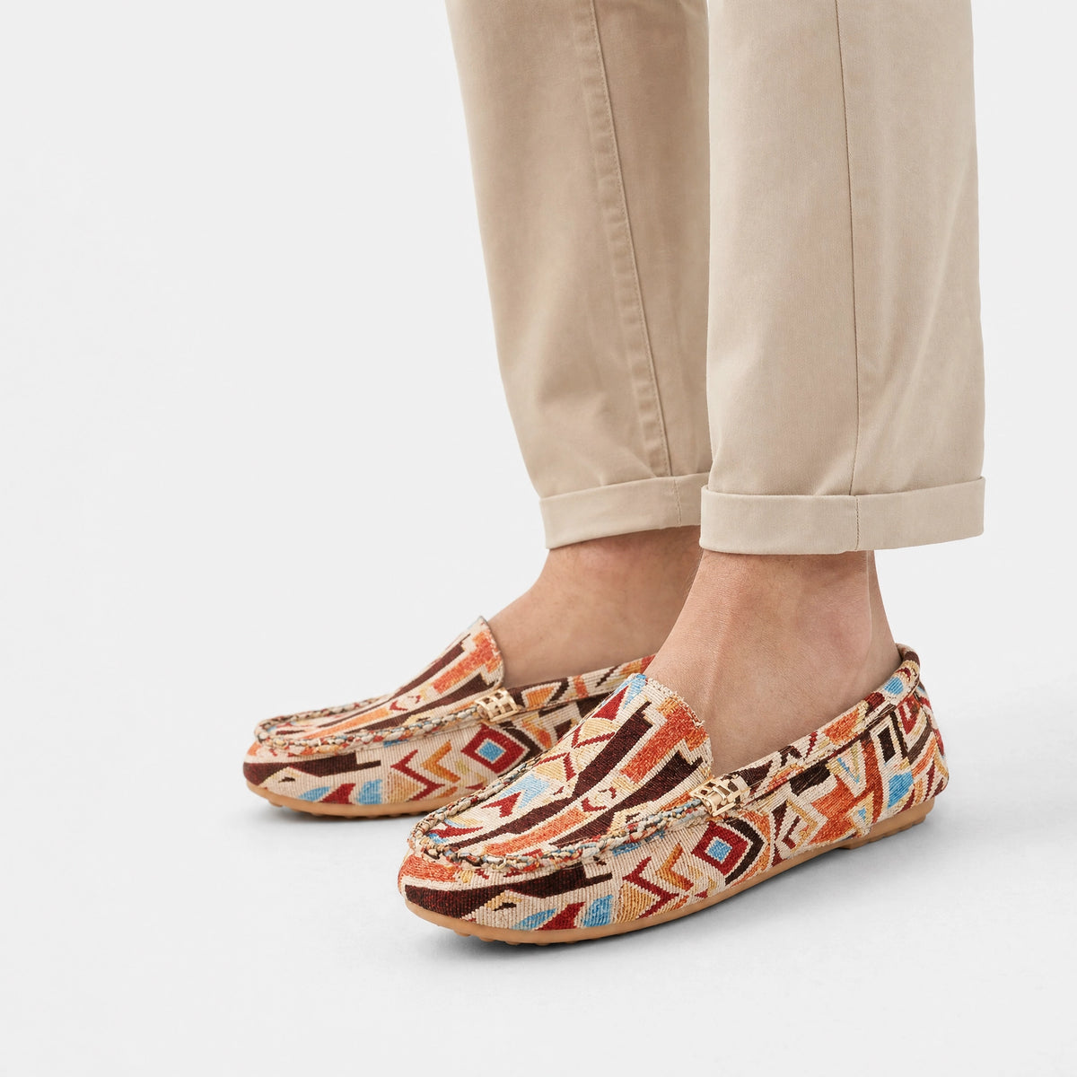 Multicolour Geometric Pattern Loafers