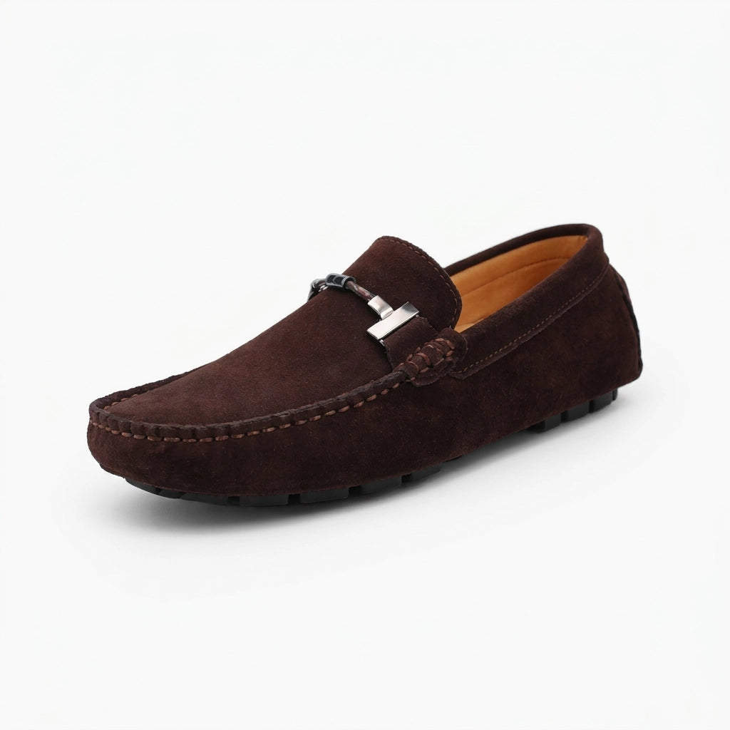Dark Brown Chain Driving Loafers