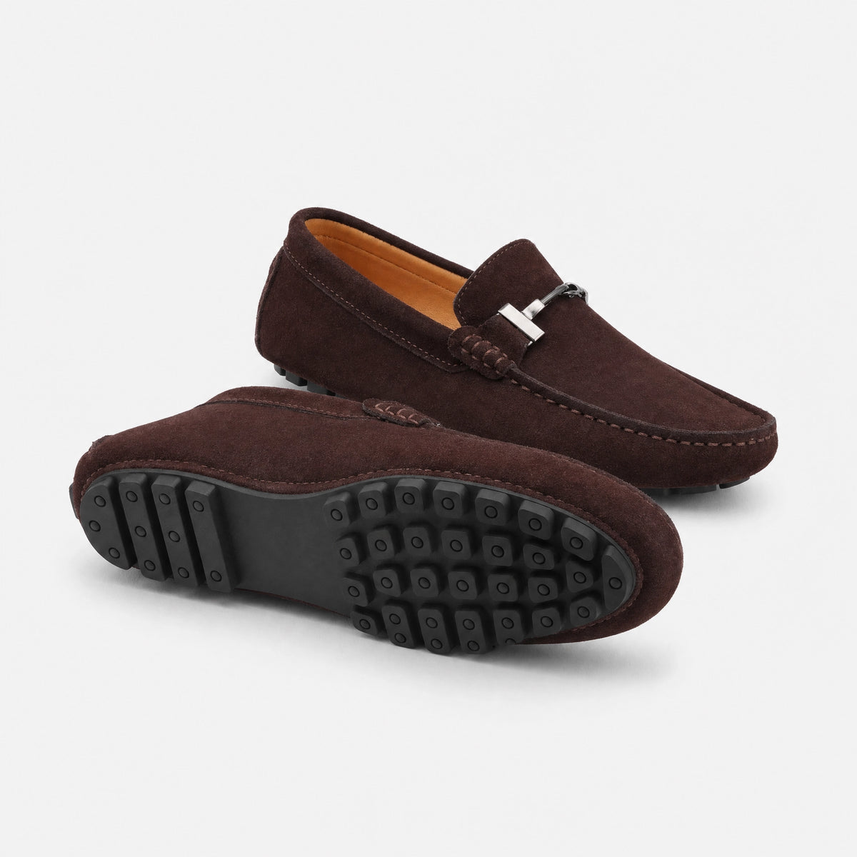 Dark Brown Chain Driving Loafers