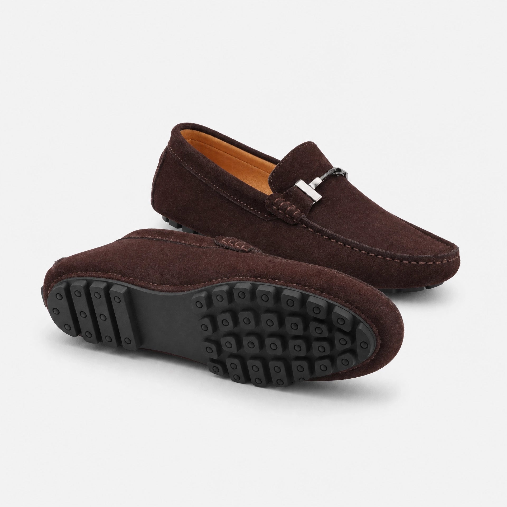 Dark Brown Chain Driving Loafers