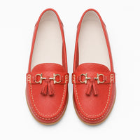 Red Tassel Buckle Platform Loafers