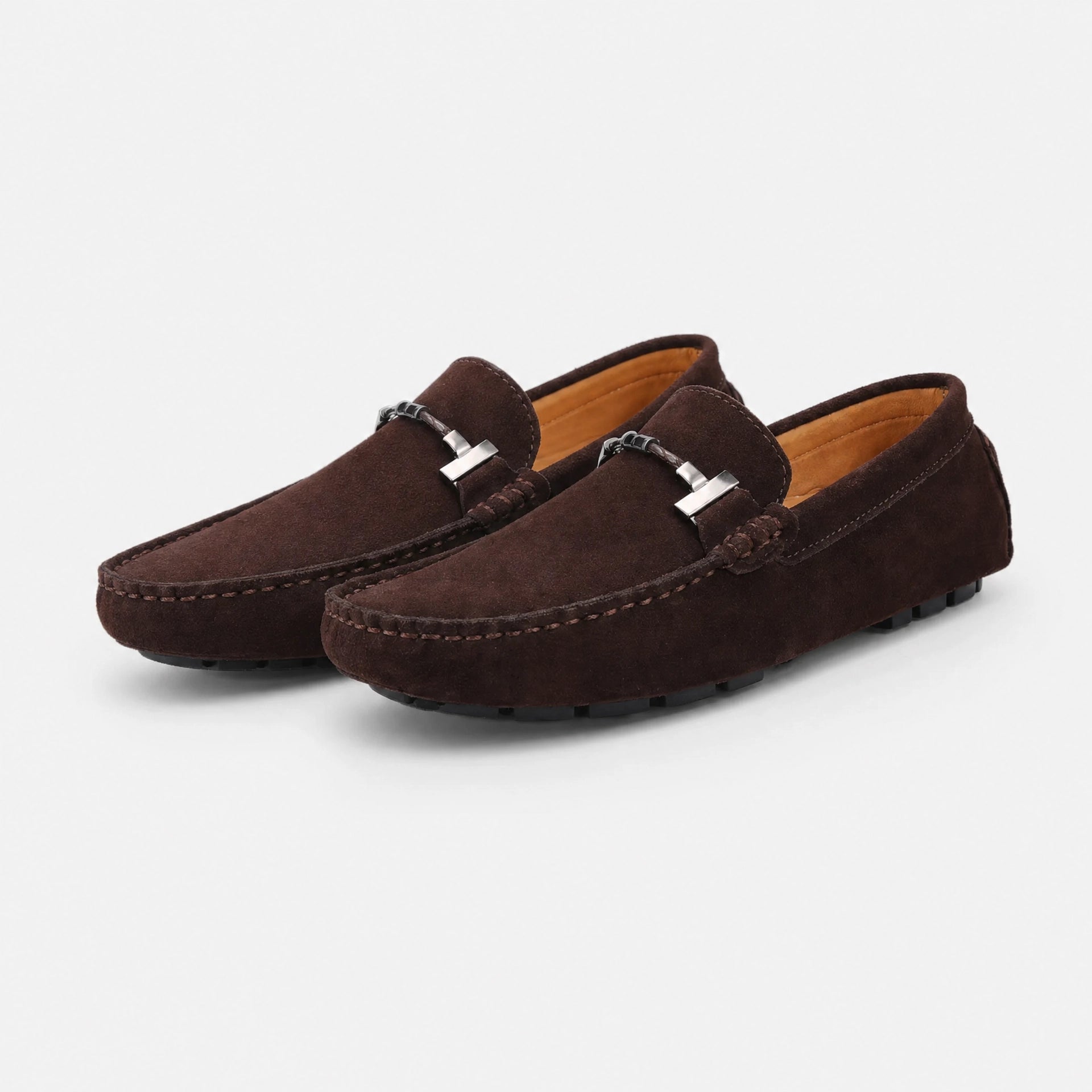 Dark Brown Chain Driving Loafers