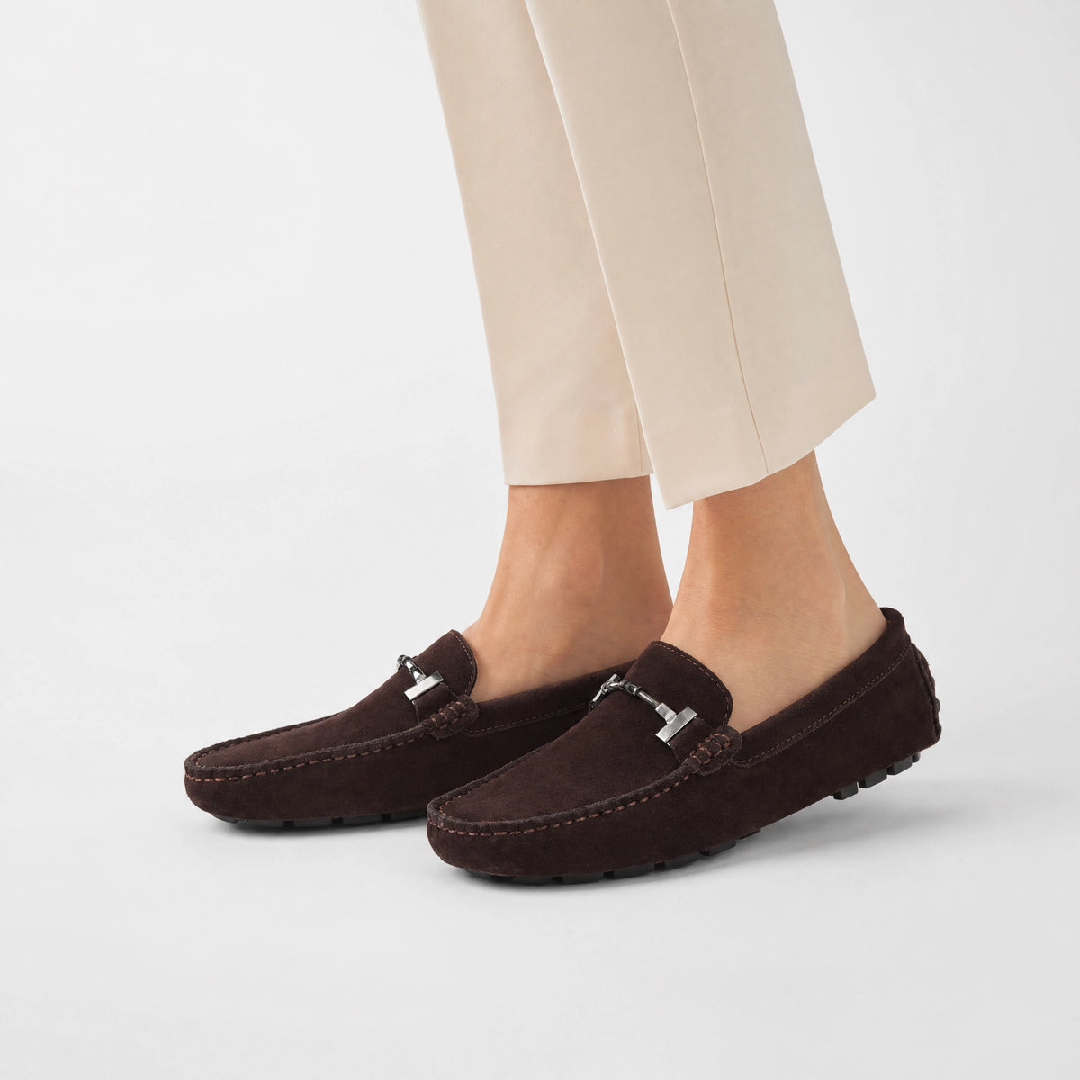 Dark Brown Chain Driving Loafers