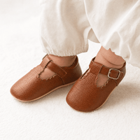 Gentry Morris Brown Buckle Scalloped Baby Loafers